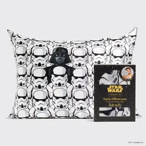 Star Wars™ & Kitsch Satin Pillowcase in Darth Vader & Stormtroopers Star Wars™ & Kitsch Satin Pillowcase in Darth Vader & Stormtroopers