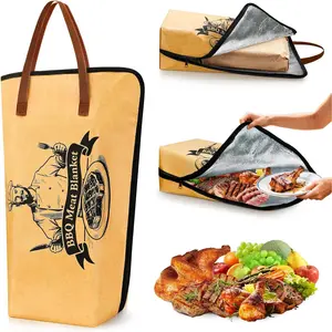 BBQ Blanket for Resting Meat, 21"  Insulated BBQ Meat Resting Blanket Bag for Large Beef Brisket/Turkey/Steaks  Grilling Accessories  for Men Dad Christmas