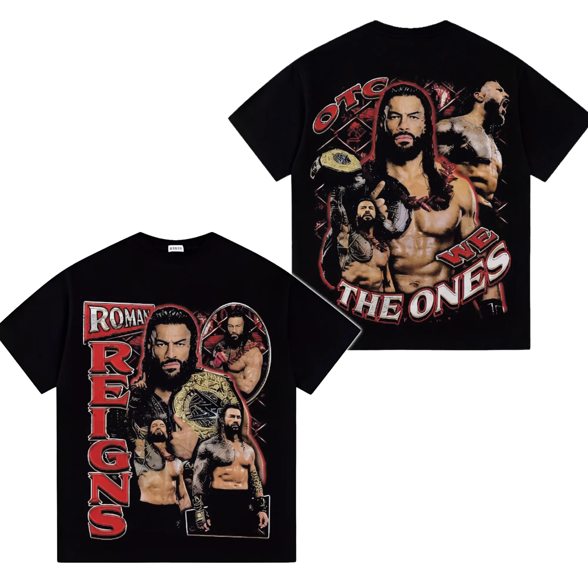 [WWE] Roman Reigns The Tribal Chief WWE Champion Premium Wrestling T Shirt 100% Cotton Graphic Tee Bloodline Head of the Table Shirt, World Champion Belt Tee, Streetwear Wrestling Fans Shirt, WWE Event Outfit Unisex