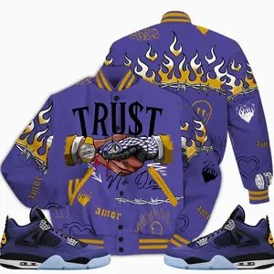Retro 4 Lakeshow Varsity Jacket, Lakeshow 4s Outfits, Snake Trust No One Drip Unisex T-Shirts To Match Sneakers, Streetwear Style Urban