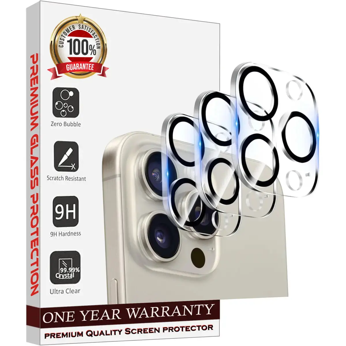 Entronix 3-Pack for iPhone 14 Pro Max, Clear Camera Lens Protector, Easy Installation Cover Protection