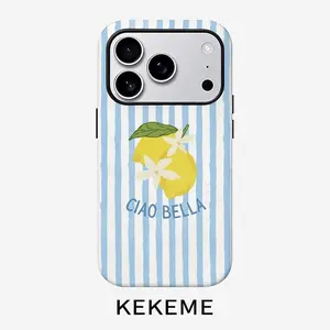 Creative Amalfi Coast pattern, stylish and unique 2-in-1 phone case, durable and anti-drop, suitable for iPhone 17 16 15 14 13 12 11 Plus Pro Max Air, Samsung Galaxy S Series and A Series, a gift for family and friends
