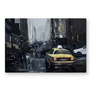 Begin Home Decor C1MP2030UUCZ24 20 x 30 in. York in the Dark Wall Art - Car Transportation Metal Print Decor