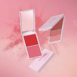 Crème & Powder Blush Duo Palette – Long-Lasting Matte & Dewy Finish Pink, Peach & Orange Pigments