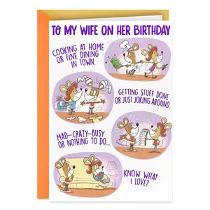What I Love Funny Birthday Card for Wife
