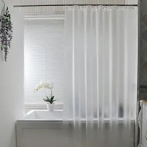 Shower Curtain Liner - 8G Eva Heavy Duty Frosted Bathroom Plastic Shower Liner with Rustproof Metal Grommets and 5 Bottom Magnets, Thickness, Water Repellent, Semi-Transparent, 72 x 75 Inch