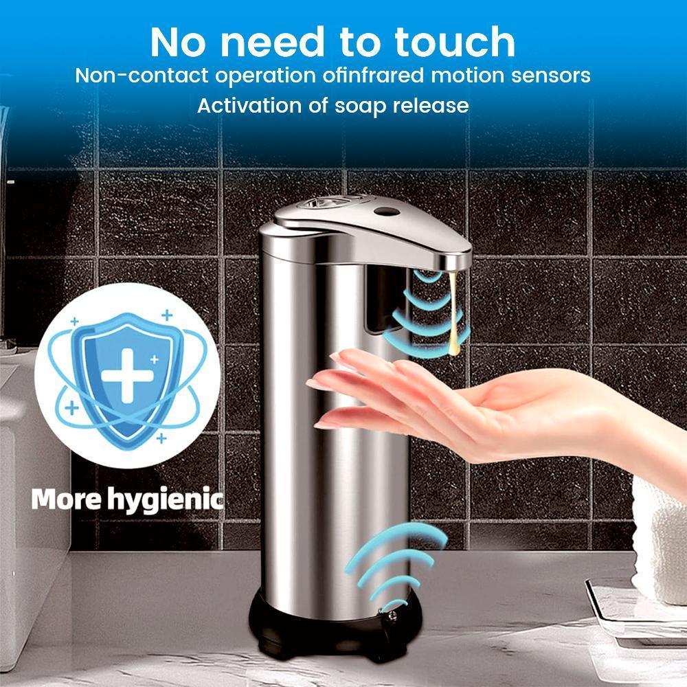 Automatic soap dispenser, touchless 3-stage adjustable hand sanitizer dispenser with upgraded waterproof base IR sensor.