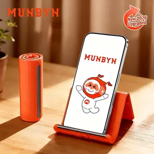 MUNBYN Foldable Silicone Phone Holder Stand, Flexible Bendable Design, Multi-Angle Adjustable Stand for Phone, Tablet & Laptop, Non-Slip Desktop Mount for Home, Office & Travel