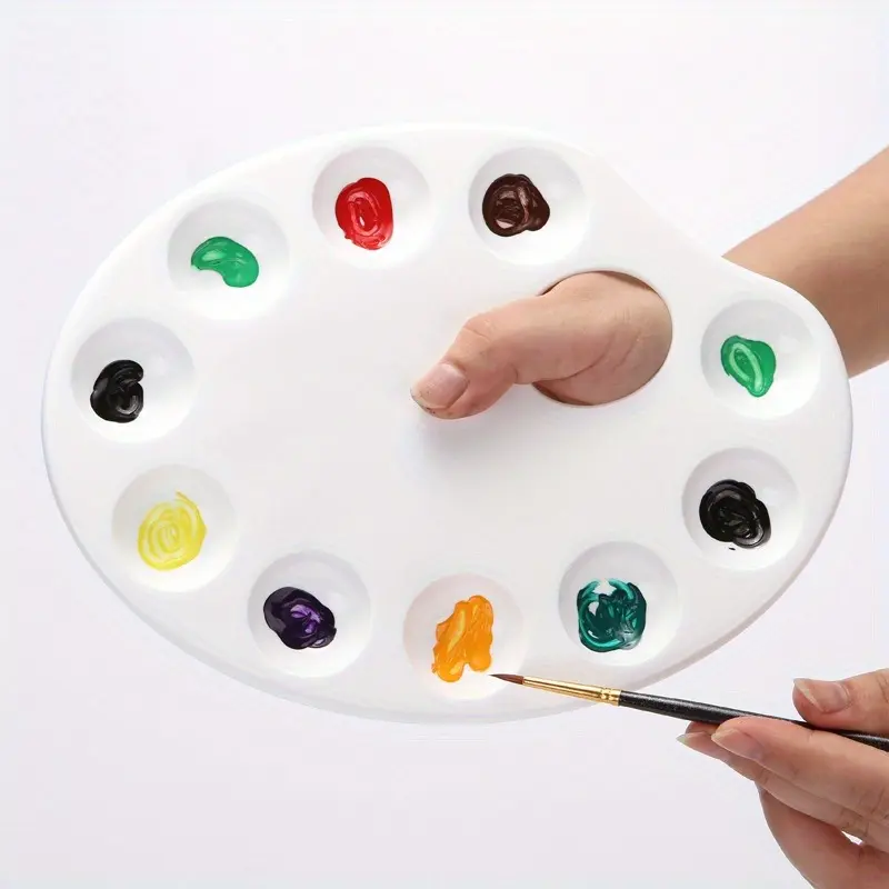 2pcs Eyue Art Gouache Pigment Palette Large Oval Thickened Palette Pencil Case Art Supplies Watercolor Traditional Chinese Painting Palette