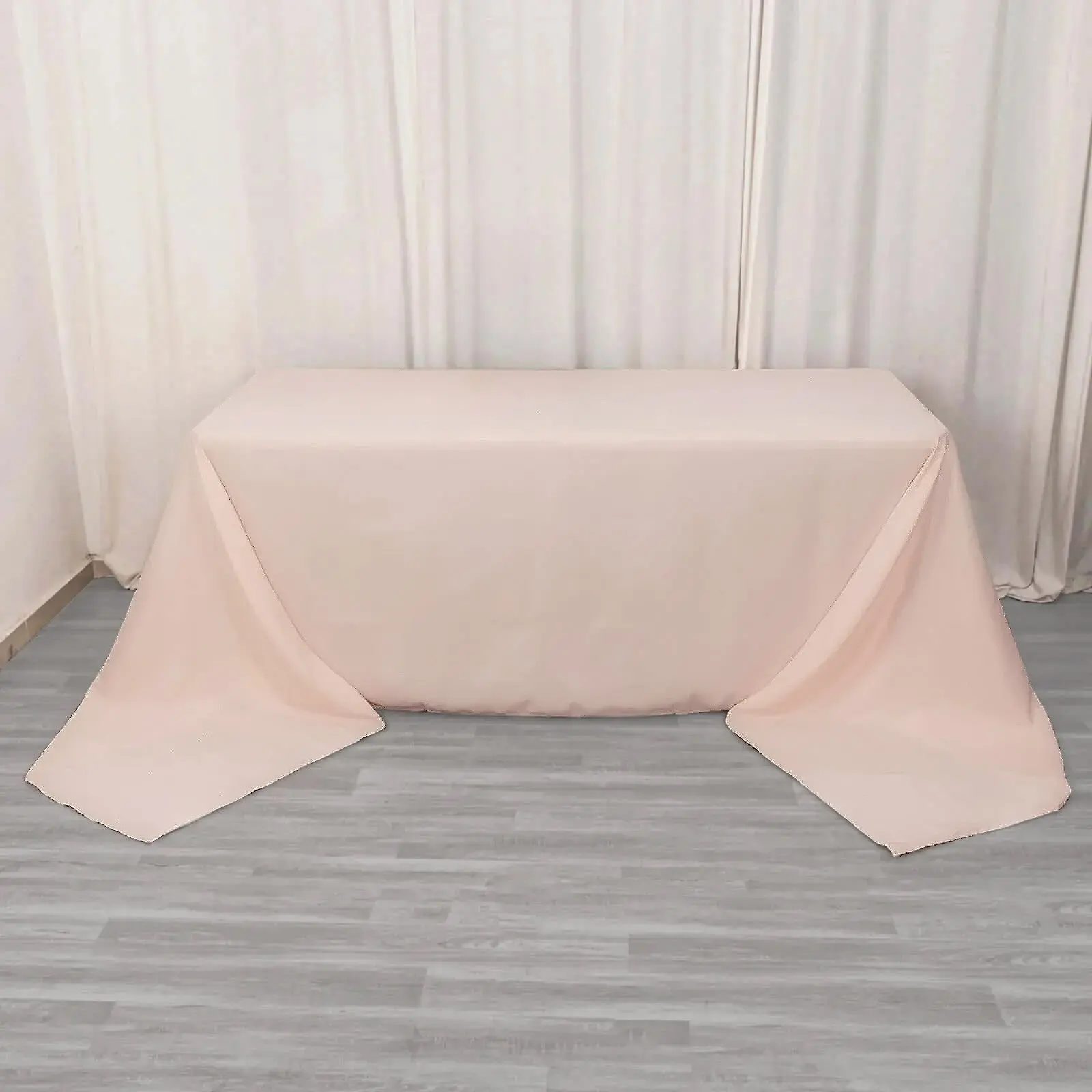 Premium 220GSM Seamless Synthetic Polyester Rectangle Tablecloth, 90"x156" Blush Pink - Wrinkle-Resistant, Durable, Machine Washable Single-Piece for Wedding, Outdoor Tables