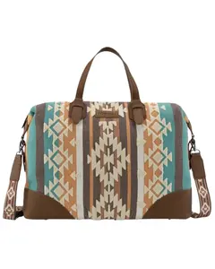 Wrangler Women's Women'S Sherpa Southwestern Print Canvas Duffle Bag - Wg313-5110Br