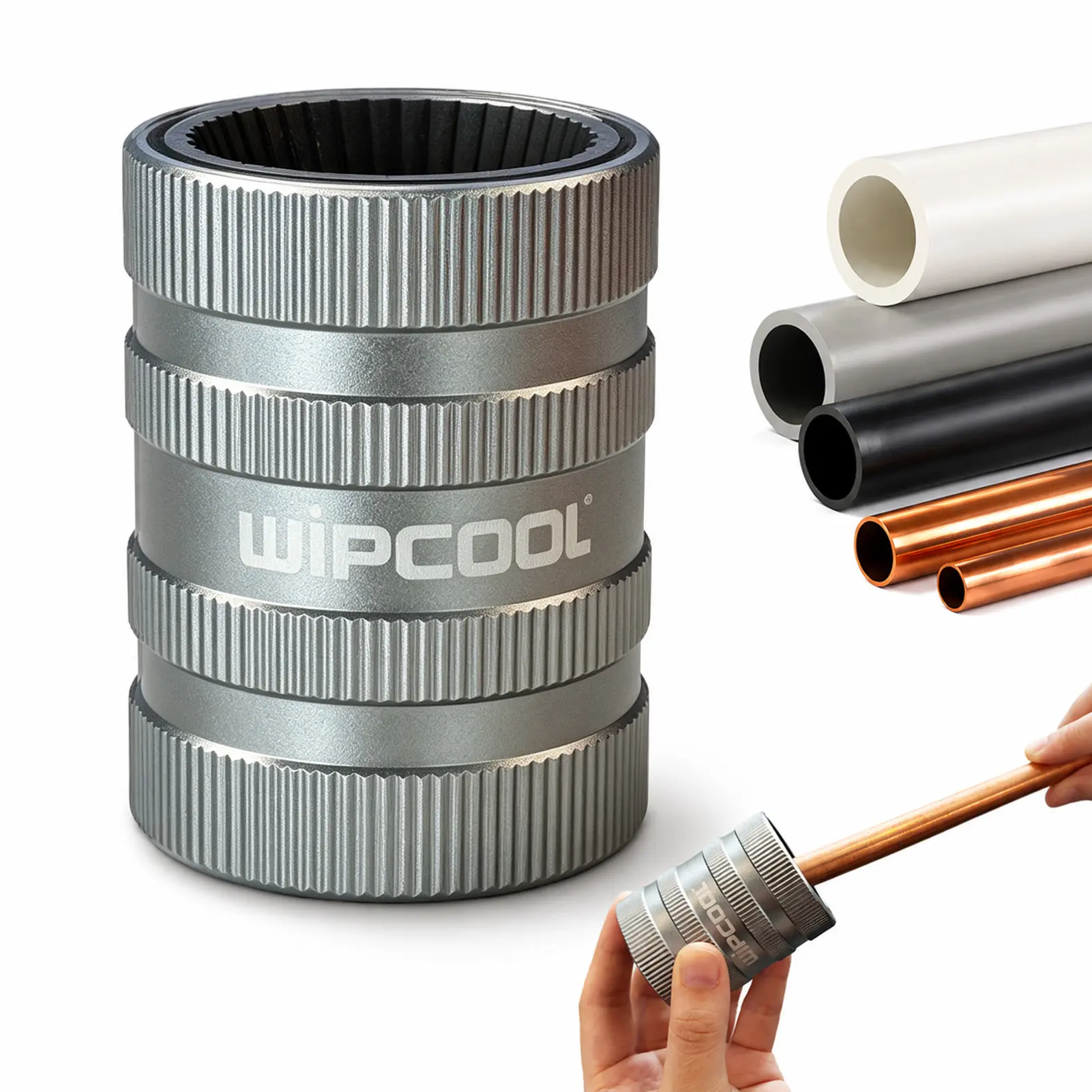 WIPCOOL HD-3C Tube Deburring Tool with Alloy Blade, Inner & Outer Pipe Reamer for 1/4"-1-3/8" Copper, PVC, Plastic Tubing, Ideal for HVAC, Plumbing Projects