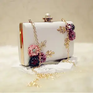 Elegant Floral Leather Clutch