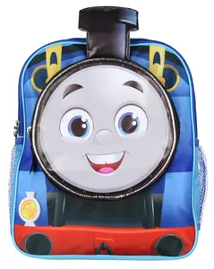 Thomas The Train and Friends 14" Kids School Travel Backpack Bag For Toys w/ 3D Character Front Pocket
