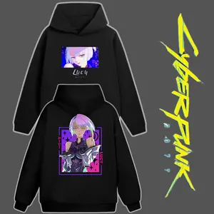 Animation Lucy Vintage Fashion Cyberpunk 2077 Hoodie/Sweatshirt/T-Shirt 2 Sided, Anime/Game Clothings