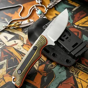 BM 15017 Outdoor Knife, Hidden Canyon Compact EDC, D2 blade, full tang, G10 handle, Kydex sheath, portable gear for camping, hiking, and everyday outdoor use supplies