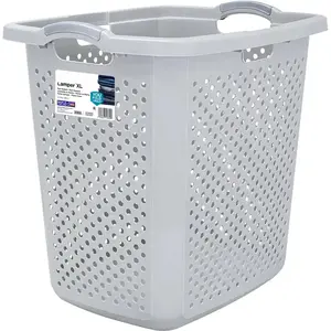 Plastic Laundry Basket 2.5 Bushel, Soft Silver, Adult / Tween