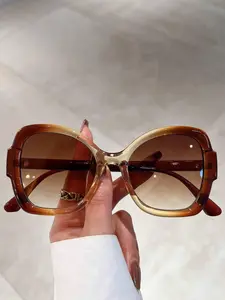 Women's Ombre Design Tortoiseshell Sunglasses, Trendy Casual Sunglasses for Everyday Use, Fashion Accessories for Outdoor Activities