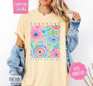 Sunshine State of Mind Comfort Colors Shirt, Cute Summer Tshirt, Trendy Women's Tee, Gift for Her