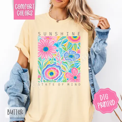 Sunshine State of Mind Comfort Colors Shirt, Cute Summer Tshirt, Trendy Women's Tee, Gift for Her
