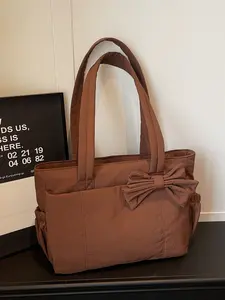 Fashion Large Capacity Women's Shoulder Underarm Bag, Cute Bow Design Handbag, Lightweight Mommy Bag, Mommy Carry All Tote Purse, Stylish and Practical