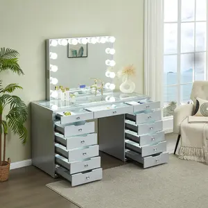 Smart Beauty Vanity in Multiple Colors, with LED Light - equipped Drawers, Bluetooth Screen, a New Favorite for Beauty Storage
