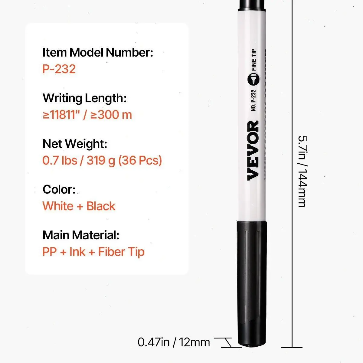 Whiteboard marker, erasable