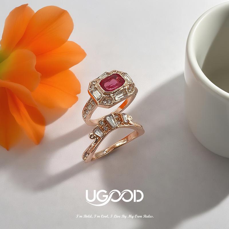Gem de UGood Ring Sets, Forged with Zicron, Designed with Love Ring Sets Amplifies Statement and Aesthetics for Party and Business Occasions, Uplifts Work Chic and Fashion Aura