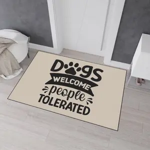Dogs Welcome Doormat – Funny Dog Lover Door Mat, Pet Paw Graphic Rug, Humor Entryway Decor, Gift for Dog Owners