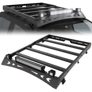 Roof Rack for 2005-2023 Toyota Tacoma Crew Cab Top Roof Cargo Carrier with LED Lights