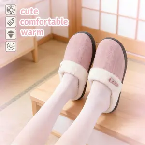 Ultra Soft Fuzzy Lined Women's Pink Plush Slide Slippers Warm Cozy Winter Indoor Outdoor House Yoga Shoes chanclas deva quita