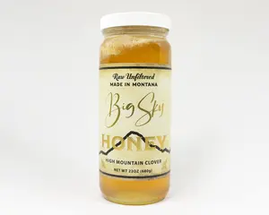 Rocky Mountain Honey Co. Big Sky Montana High Mountain Clover Honey Jar - Sweet, Rich Flavor, 22 oz.
