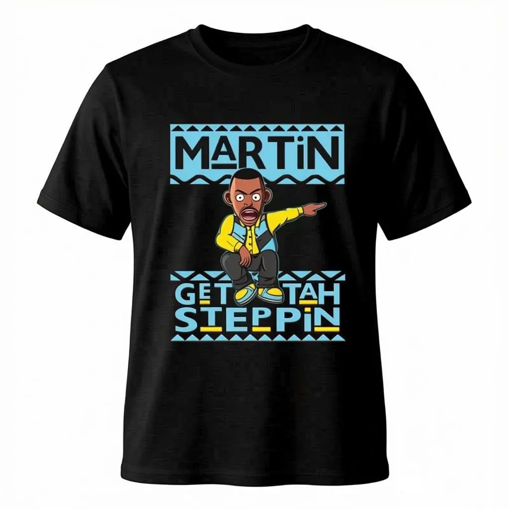Men's Vintage Streetwear T-Shirt with Double-Sided "Get Tah Steppin" & "WDNC" Graphic, Soft 100% Cotton, Round Neck