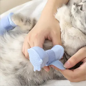 Waterproof, anti-slip, and wear-resistant outdoor pet rain shoes, silicone pet anti-scratch shoes with velcro, cat and dog boots