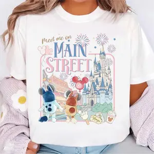 Meet Me On Main Street Shirt, Retro Blue Dog Besties Tee, Magic Kingdom Castle Shirt, Girls Trip Gift Apparel