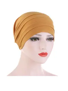 Women's Fashion Casual Hat, Crystal Linen Chemotherapy Cap, Folded Pile Beanie, Pull over Headscarf, European and American Style