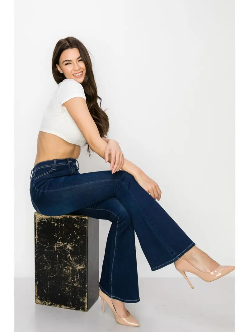 Jenny - Stretchy celine flared jeans S M L XL 2XL 3XL 4XL Comfort Denim cuffed jeans baggy jeans curvy high water jeans boots flood jeans boot cut