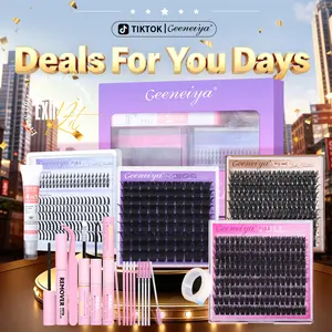 Handle Exclusive Live Only-Geeneiya 5 Styles Lash Clusters Kit, Volume/ Mega/ Bottom Eyelash Clusters Extensions with Everything You Need for Beginners and Proficient, DIY at Home Easily DealsForYouDays