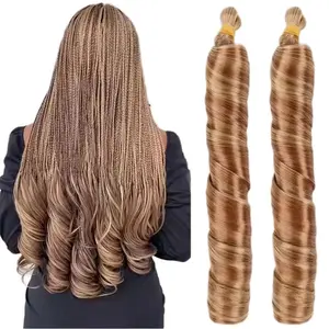 150g 24inch Silky Curly Loose Wave Crochet Braids Hair French Curls Hair Extensions Curly Braiding Hair