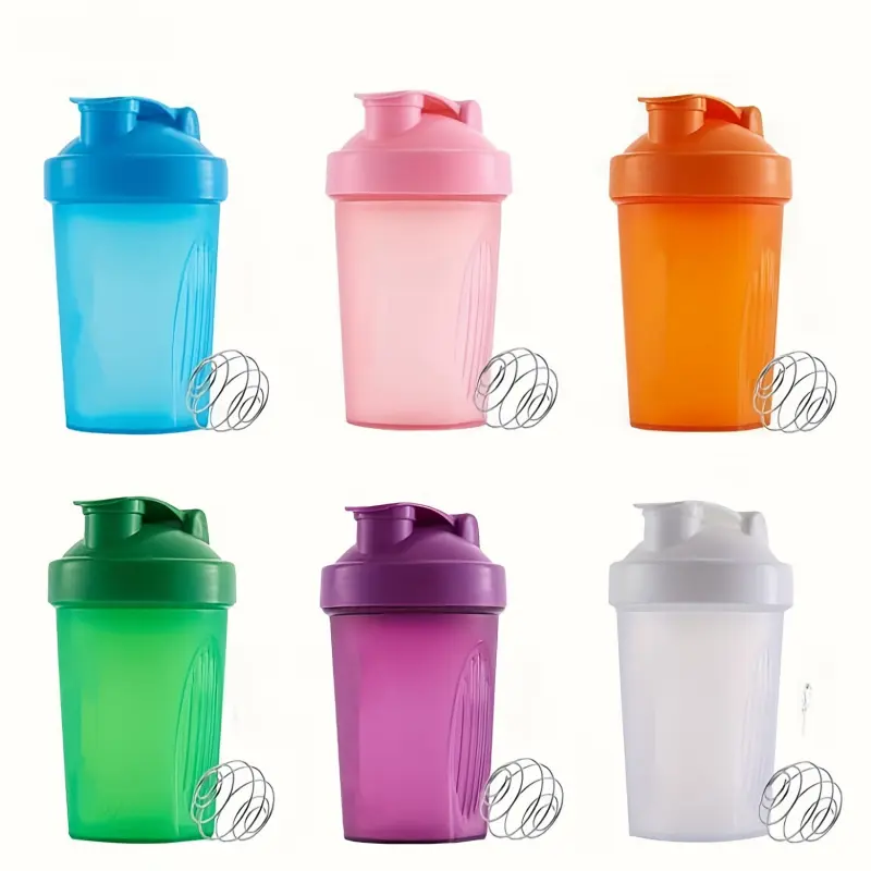 400ml Polypropylene Protein Shaker Bottle - Portable Sports Hydration Bottle, Lockable Leak-Proof Lid, Mixing Ball, Dishwasher Safe, Reusable Blue All Seasons Mixing Spinner for Fitness