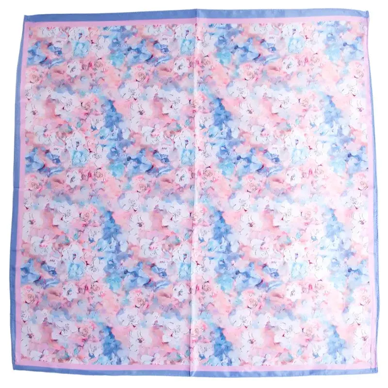 Vibrant Floral Square Bandana Scarf