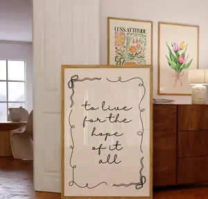 To live for the hope of it all Print, Hand drawn Home Poster, Daily Reminders Affirmation Poster, Bedroom Art, Dorm Decor, preppy home decor, fangirl decor