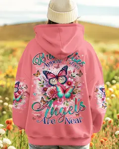 Butterflies Appear When Angels Are Near Women's All Over Print Shirt / T-shirt Sweatshirt Hoodie Zip Hoodie