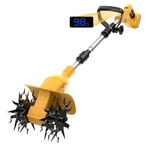 FunnyWhale Cordless Tiller Cultivator Compatible with Dewalt 20V Battery(No Battery) 360RPM Electric Garden Tiller, 9 in Tilling Width & 6.6In Depth, Portable Tiller for Lawn/Gardening/Soil Cultivation
