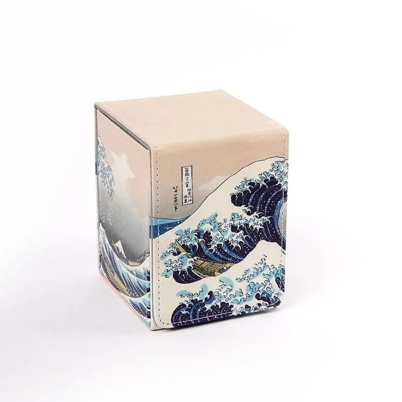 Artistic Case Organizer with Great Wave Design, Impact Resistant Edges, Soft Lining for Cards, Perfect Gift for Players and Collectors, Card Hobby Box, Trading Card Storage, Tcg Storage