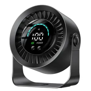 Rechargeable USB Desk Fan for Bedroom, 100 Speeds, 360° Rotation, Wall Mounted Design Small Portable Table Fan with LED Display, Quiet Personal Desktop Cooling Fans for Home Office