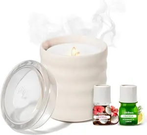 Lifelines Flameless Candle Essential Oil Diffuser Bundle with 2 ClickWick Essential Oil Blends - FREE SHIP