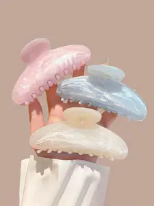 Women's Simple Hair Claw Set, Fashion Water Wave Irregular Design, Pure Color Versatile Hair Accessory, Perfect for Tea Time, Campus, Office