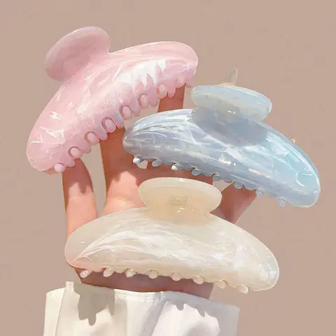 Women's Simple Hair Claw Set, Fashion Water Wave Irregular Design, Pure Color Versatile Fashion Hair Accessories, Perfect for Tea Time, Campus, Office, Hair Claws Set