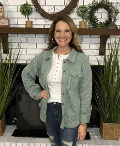 SAGE CABLE KNIT CASUAL SHACKET JACKET